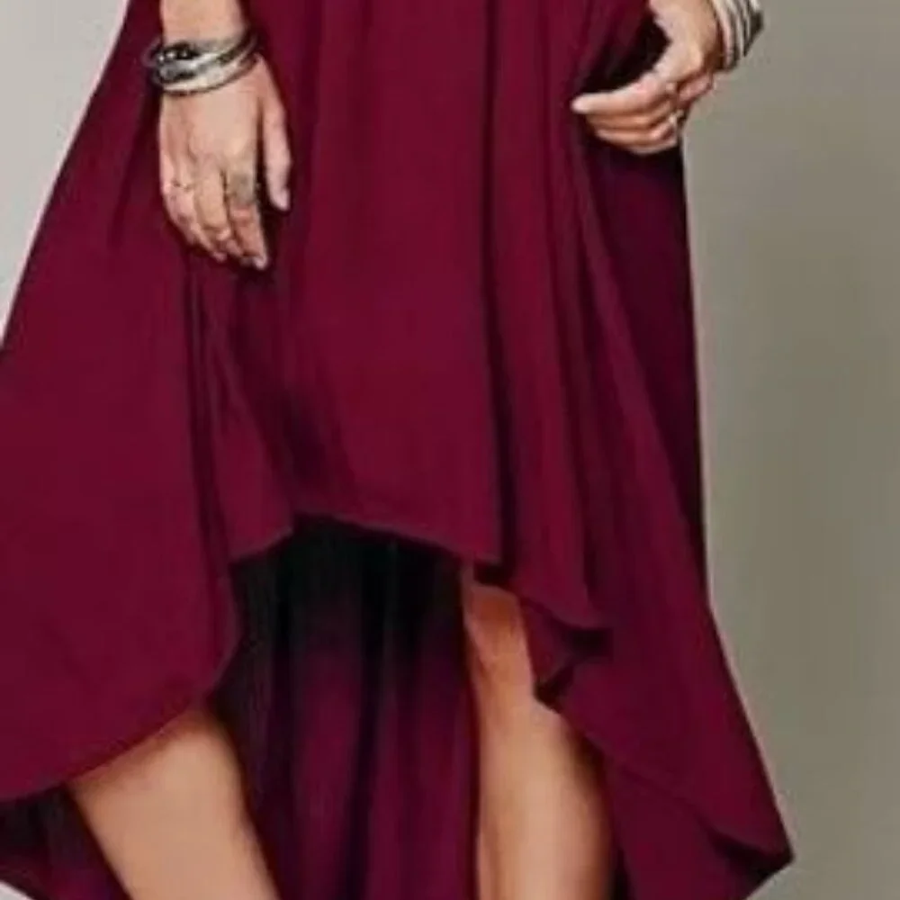 Free People Lonesome Dove Hi Lo Lace Dress in Plum Misses Size 0